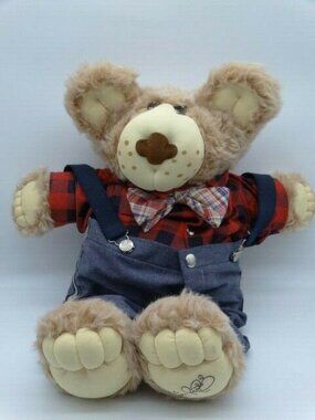 Vintage Furskins Farrel Teddy Bear Xavier Roberts Plush 1984 Suspenders 22"